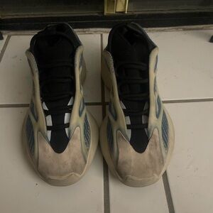 Yeezy Sneakers in Black, Cream, and Blue